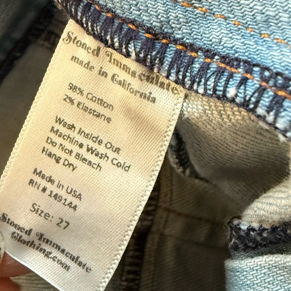 Stoned Immaculate Waiting For the Sun Bell Bottom Jeans Topanga Denim Women’s 27 - Picture 16 of 16